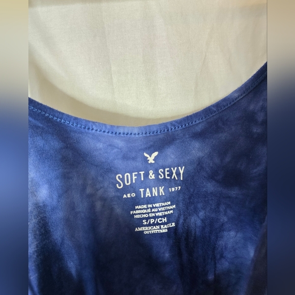 American Eagle Outfitters T-Shirt Women’s Soft and Sexy blue Tie Dye Sz Small - Picture 5 of 6